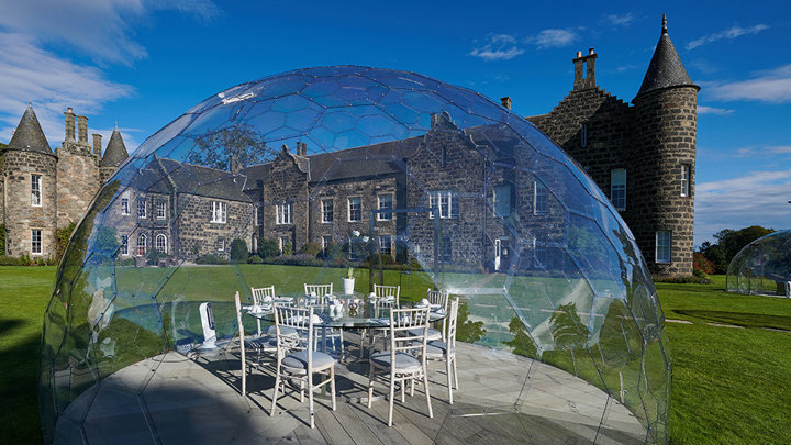 AURORA Dome, Manor House, Blue Sky
